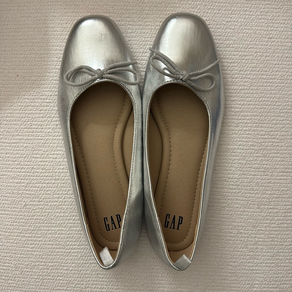 Gap silver ballet flats - size 8
